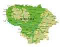 Lithuania physical map