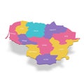 Lithuania political map of administrative divisions Royalty Free Stock Photo