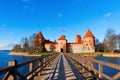 Lithuania, Trakai: front view to the castle Royalty Free Stock Photo