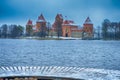 Lithuania Travel Ideas. Trakai Medieval Castle with Towers of Red Bricks in Lithuania