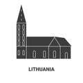 Lithuania travel landmark vector illustration