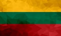 Lithuania polygonal flag. Mosaic modern background. Geometric design