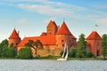 Lithuania. View on Trakai castle across lake Royalty Free Stock Photo