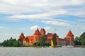 Lithuania. View on Trakai castle across lake Royalty Free Stock Photo