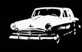 Lithuania Vilnius, Soviet car model isoated on black background. Gaz 21 Volga.