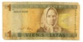 Lithuanian banknote at 1 litas, 1994 Royalty Free Stock Photo