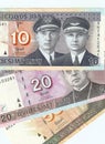Lithuanian banknotes, 10, 20 and 50 litas. Royalty Free Stock Photo
