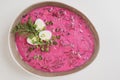 Lithuanian cold beet soup Saltibarsciai