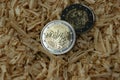 Lithuanian and Estonian 2 euro coins. 2 euro coins which are dedicated to Ukraine