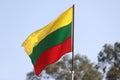 Lithuanian flag flying on flagpole