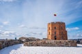 Lithuanian Flag on Gediminas' Tower in Vilnius Royalty Free Stock Photo