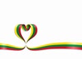 Lithuanian flag heart-shaped ribbon. Vector illustration.