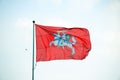 Lithuanian historical flag knight on the red background Royalty Free Stock Photo