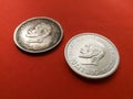 Lithuanian 10 Litas coin original and replica