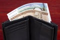 Lithuanian money in the black wallet Royalty Free Stock Photo