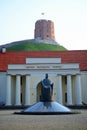 Lithuanian national museum and sculpture in Vilnius city