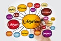 Litigation mind map flowchart with marker, law concept for presentations and reports