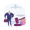 Litigation support abstract concept vector illustration.