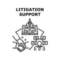 Litigation Support Vector Concept Illustration