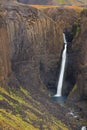 Litlanesfoss waterfall in East Iceland near Hengifoss waterfall. Royalty Free Stock Photo