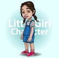 Litle girl charater vector