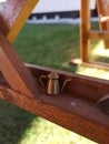 Litle teapot on wooden stall