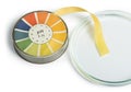 Litmus paper and beaker Royalty Free Stock Photo