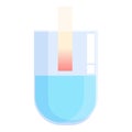 Litmus paper measuring ph of liquid in beaker icon Royalty Free Stock Photo