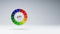 Litmus Paper Wheel Spinning on Studio Light Gray Background