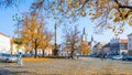 LITOMERICE, CZECH REPUBLIC - OCTOBER 28, 2021: Peace Square, Czech: Mirove namesti, in Litomerice on sunny autumn day