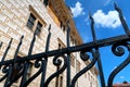 Litomysl Castle, one of the largest Renaissance castles in the Czech Republic. UNESCO World Heritage Site. Metal fence in the Royalty Free Stock Photo