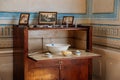 Litomysl, Czech Republic, 17 April 2022:  castle chateau representative interior with baroque classic furniture, bedroom with Royalty Free Stock Photo