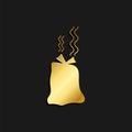 litter, bad smell, pollution, harmful gold icon. Vector illustration of golden dark background