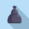 Litter bag of trash icon flat vector. Recycle clean