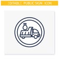 Litter disposal symbol line icon