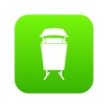 Litter waste bin icon digital green