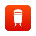 Litter waste bin icon digital red