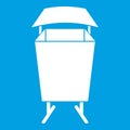 Litter waste bin icon white