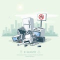 Littering Garbage E-waste Stack on the Street Road Royalty Free Stock Photo