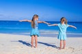 Little adorable girls on summer vacation at Royalty Free Stock Photo