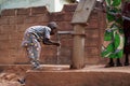 Little African Boy Drinking Fresh Water From The Village Borehole Royalty Free Stock Photo