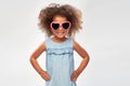 Little african girl in heart shaped sunglasses Royalty Free Stock Photo