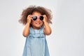 Little african girl in heart shaped sunglasses Royalty Free Stock Photo