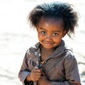 Little african girl outdoors.