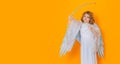 Little angel with bow and arrow. Valentines day. Kid with angel wings. Banner for header design, flyer template.