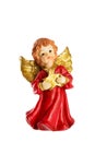 Little angel Christmas figure decoration isolated on white background Royalty Free Stock Photo