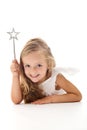 Little angel fairy with magic wand Royalty Free Stock Photo