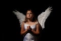 Little angel girl at night Royalty Free Stock Photo