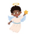 little angel with golden star Royalty Free Stock Photo