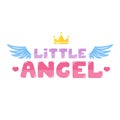 Little angel lettering. Vector illustration Royalty Free Stock Photo